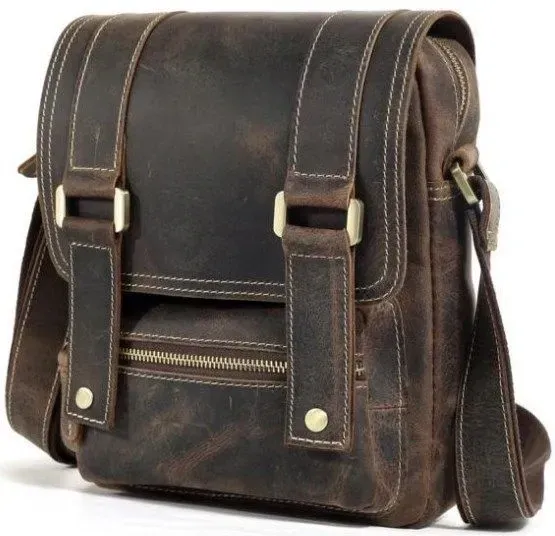 Сумка месенджер Vintage 14572 шкіряна Коричнева