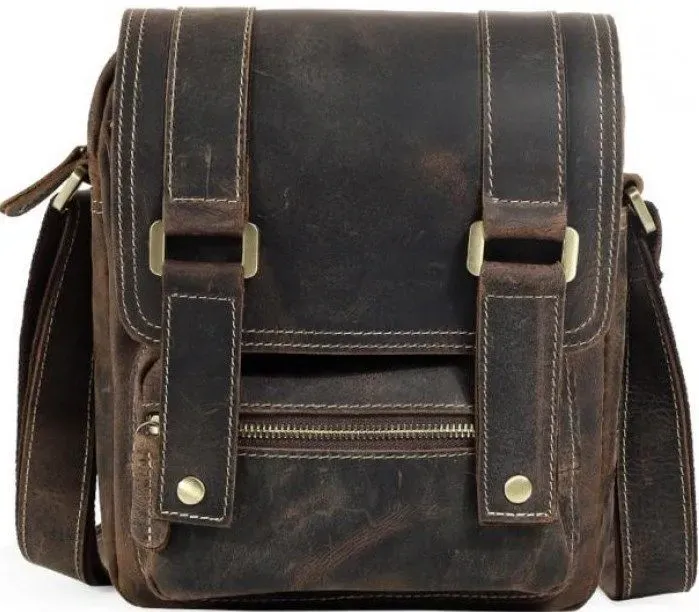 Сумка месенджер Vintage 14572 шкіряна Коричнева
