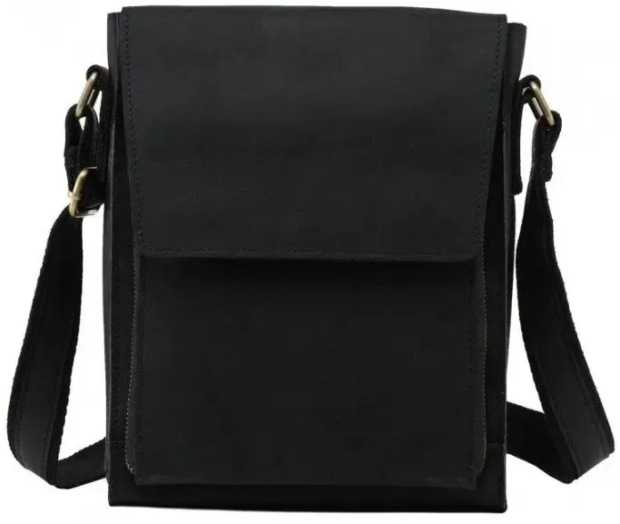 Сумка месенджер Vintage 14575 шкіряна Чорна