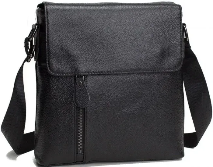 Сумка месенджер Vintage 14576 шкіряна Чорна