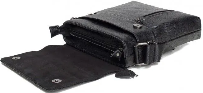 Сумка месенджер Vintage 14576 шкіряна Чорна