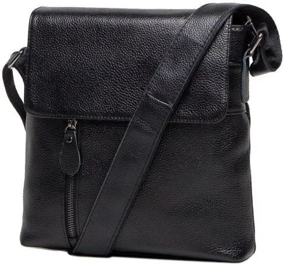 Сумка месенджер Vintage 14576 шкіряна Чорна