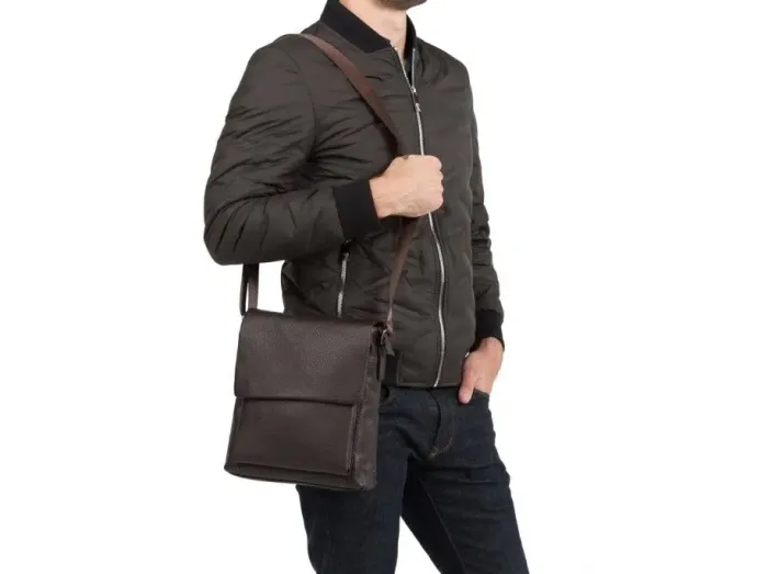 Сумка месенджер Vintage 14577 шкіряна Коричнева