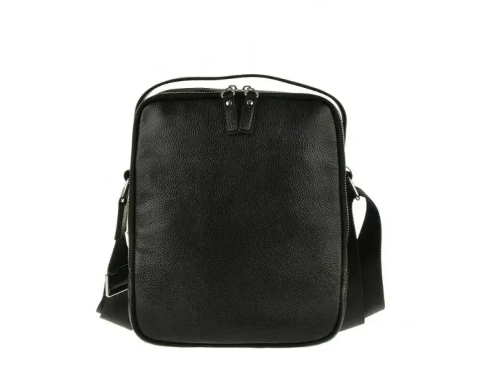 Сумка месенджер Vintage 14578 шкіряна Чорна