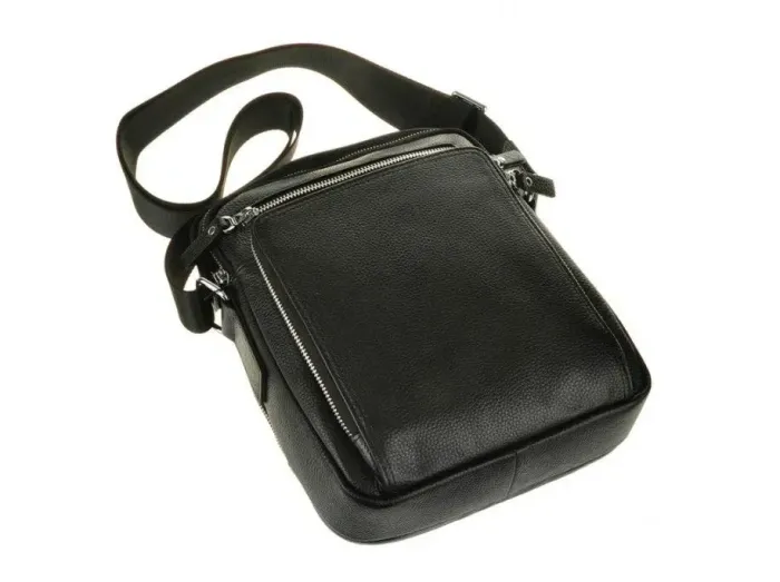 Сумка месенджер Vintage 14578 шкіряна Чорна