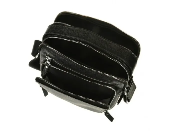 Сумка месенджер Vintage 14578 шкіряна Чорна