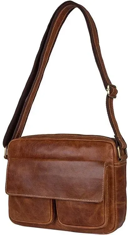 Сумка чоловіча Vintage 14583 шкіряна Руда