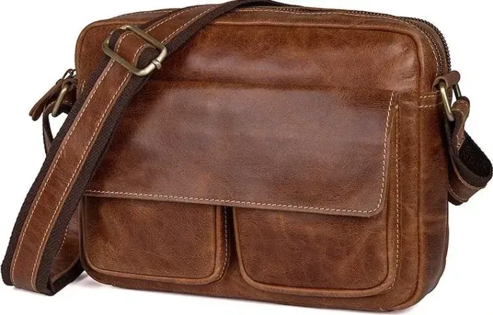 Сумка чоловіча Vintage 14583 шкіряна Руда