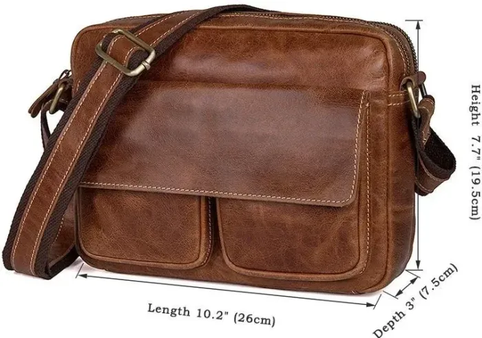 Сумка чоловіча Vintage 14583 шкіряна Руда