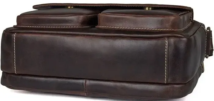 Сумка чоловіча Vintage 14584 шкіряна Коричнева