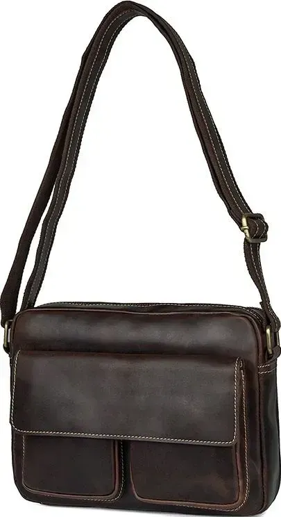 Сумка чоловіча Vintage 14584 шкіряна Коричнева