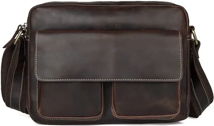 Сумка чоловіча Vintage 14584 шкіряна Коричнева