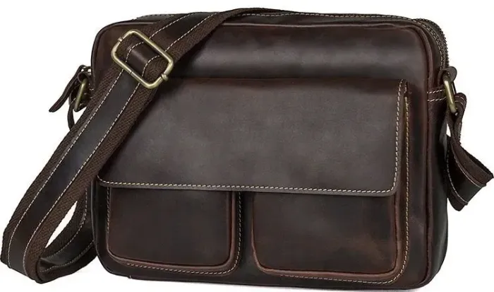 Сумка чоловіча Vintage 14584 шкіряна Коричнева