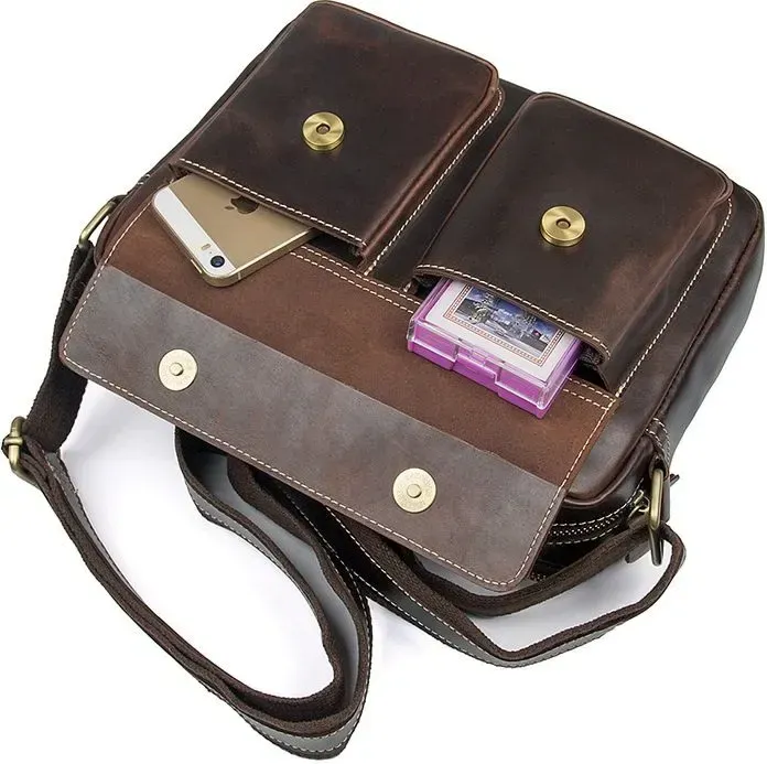 Сумка чоловіча Vintage 14584 шкіряна Коричнева