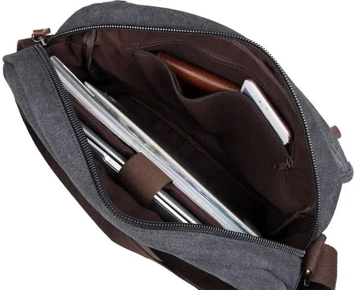 Сумка чоловіча Vintage 14585 Сіра