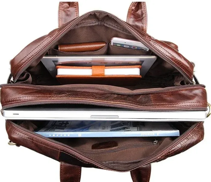 Сумка чоловіча Vintage 14590 шкіряна Коричнева