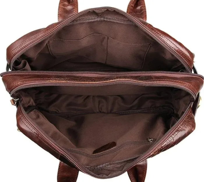 Сумка чоловіча Vintage 14590 шкіряна Коричнева