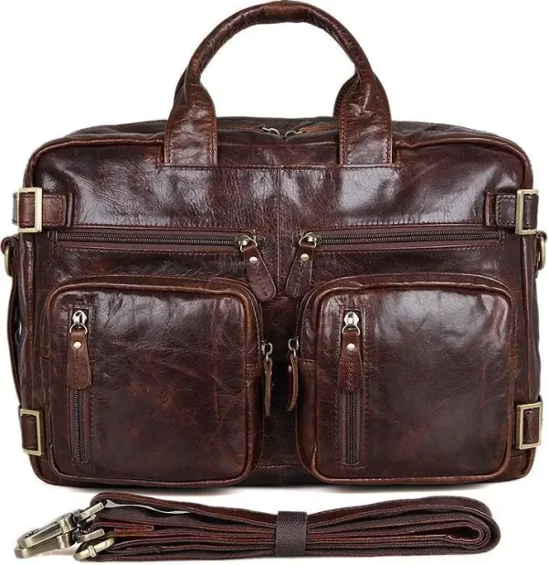 Сумка чоловіча Vintage 14590 шкіряна Коричнева