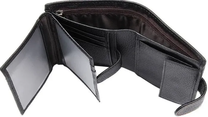 Гаманець чоловічий Vintage 14591 Чорний шкіряний