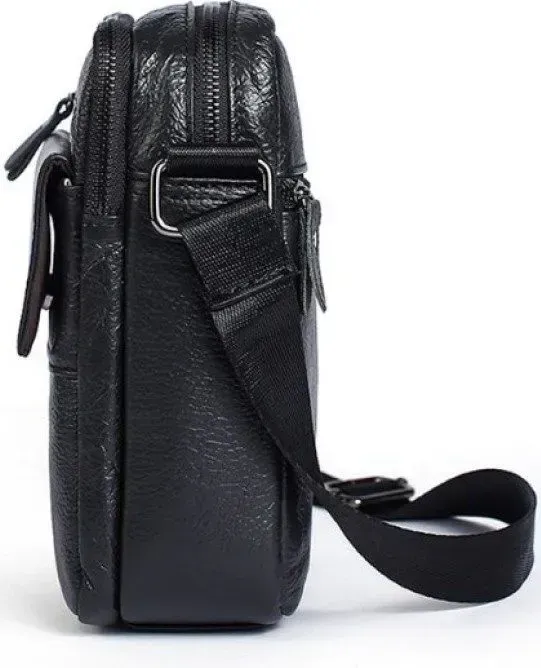 Сумка чоловіча Vintage 14621 шкіряна Чорна