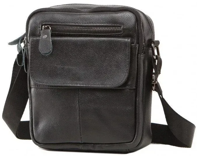 Сумка чоловіча Vintage 14621 шкіряна Чорна