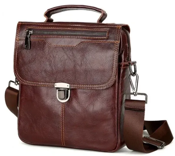 Сумка чоловіча Vintage 14622 шкіряна Коричнева