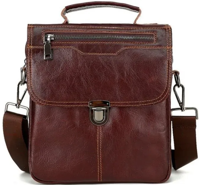 Сумка чоловіча Vintage 14622 шкіряна Коричнева