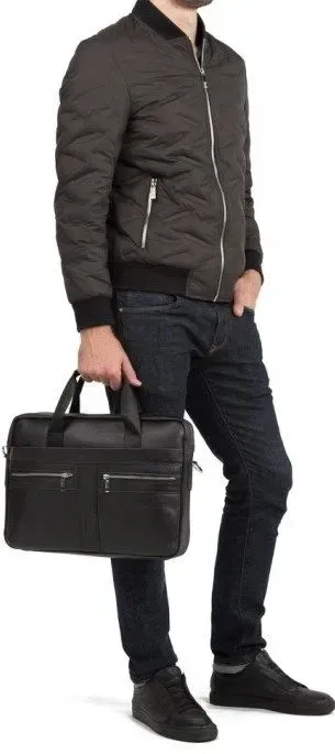 Сумка чоловіча Vintage 14625 шкіряна Чорна