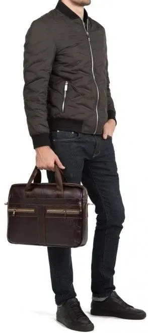 Сумка чоловіча Vintage 14626 шкіряна Коричнева