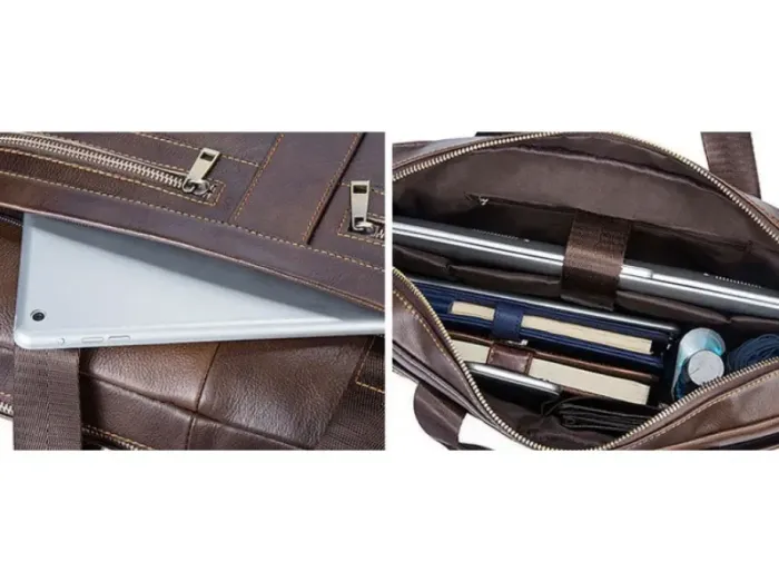 Сумка чоловіча Vintage 14626 шкіряна Коричнева