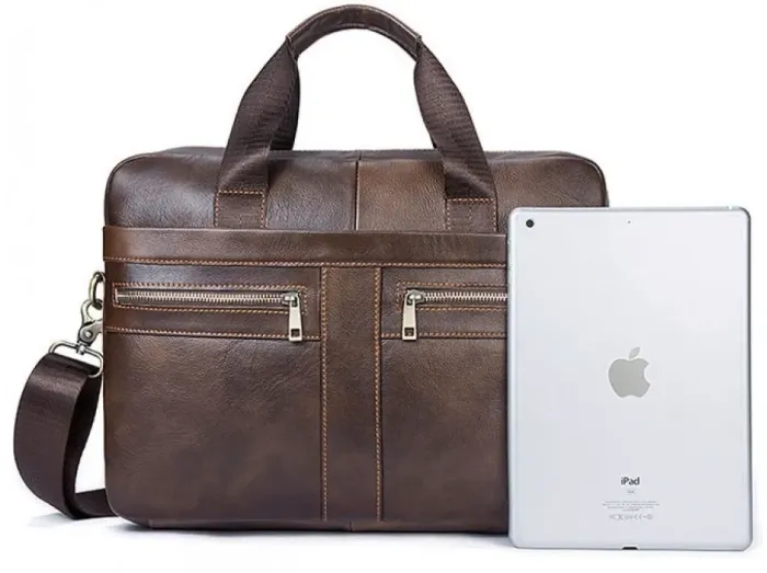 Сумка чоловіча Vintage 14626 шкіряна Коричнева