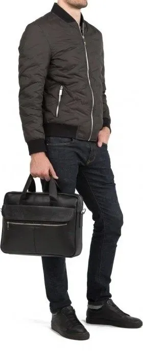 Сумка чоловіча Vintage 14627 шкіряна Чорна