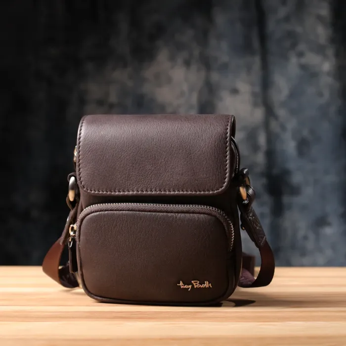 Невелика сумка з матової зернистої натуральної шкіри Tony Perotti 208767_1 (9150-14 moro) Чорний