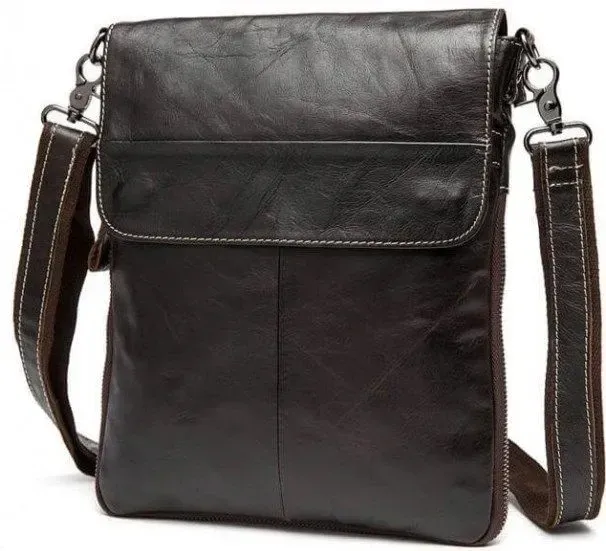 Мессенджер мужской Vintage 14631 кожаный Коричневый