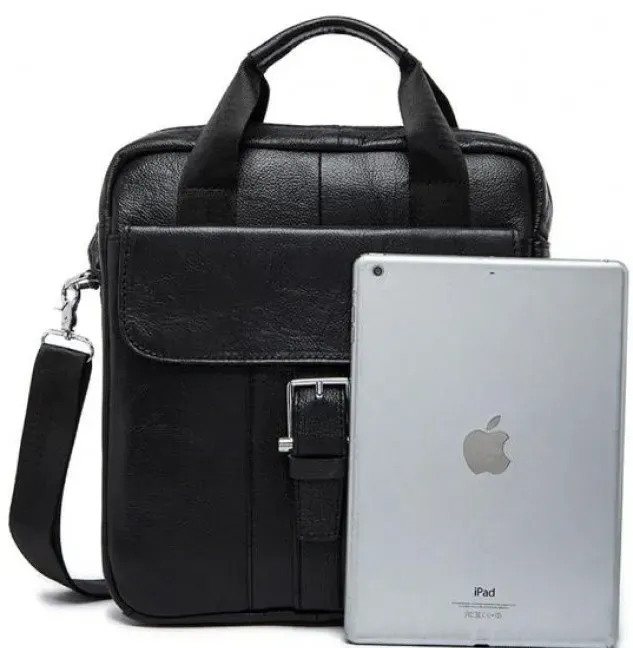 Месенджер чоловічий Vintage 14632 шкіряний Чорний