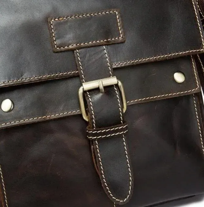 Сумка мужская Vintage 14633 кожаная Коричневая