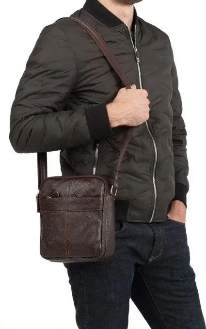 Сумка компактна Vintage 14635 шкіряна Коричнева