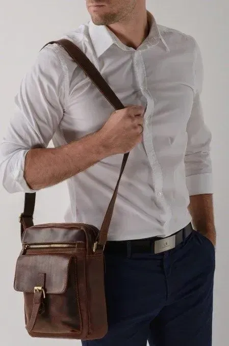 Сумка чоловіча Vintage 14638 із вінтажної шкіри Рудий