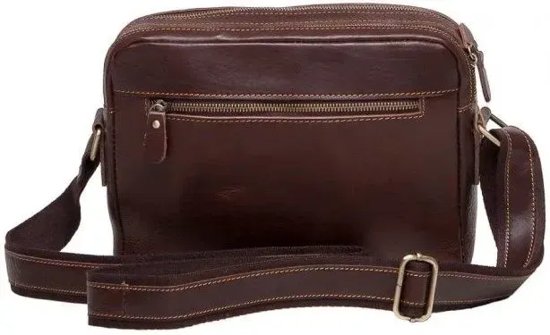 Сумка чоловіча Vintage 14639 шкіряна Коричнева