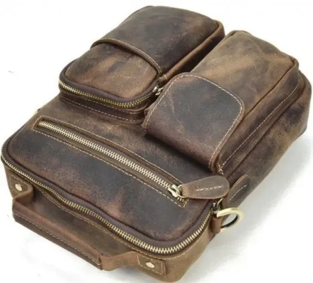 Сумка чоловіча Vintage 14640 шкіряна Коричнева