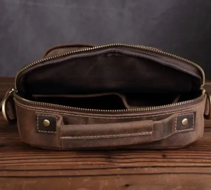 Сумка чоловіча Vintage 14640 шкіряна Коричнева