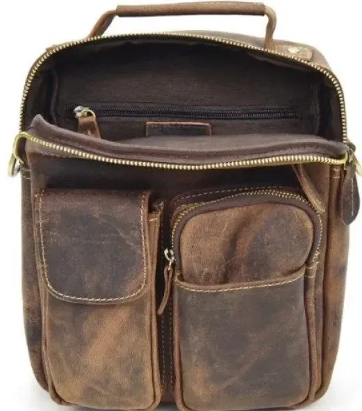 Сумка чоловіча Vintage 14640 шкіряна Коричнева