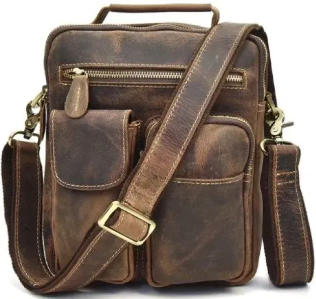 Сумка чоловіча Vintage 14640 шкіряна Коричнева