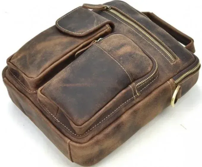 Сумка чоловіча Vintage 14640 шкіряна Коричнева