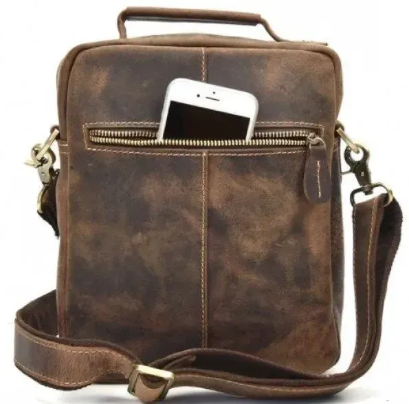 Сумка чоловіча Vintage 14640 шкіряна Коричнева