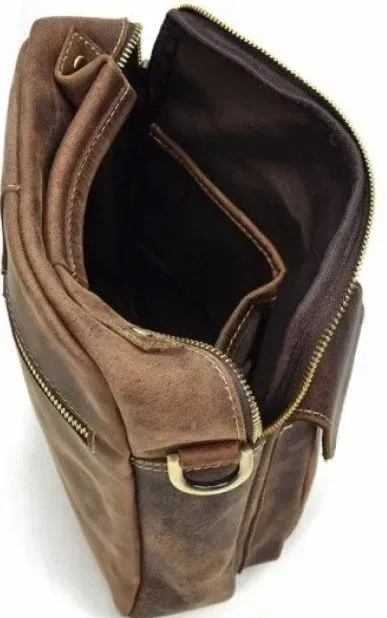 Сумка чоловіча Vintage 14640 шкіряна Коричнева