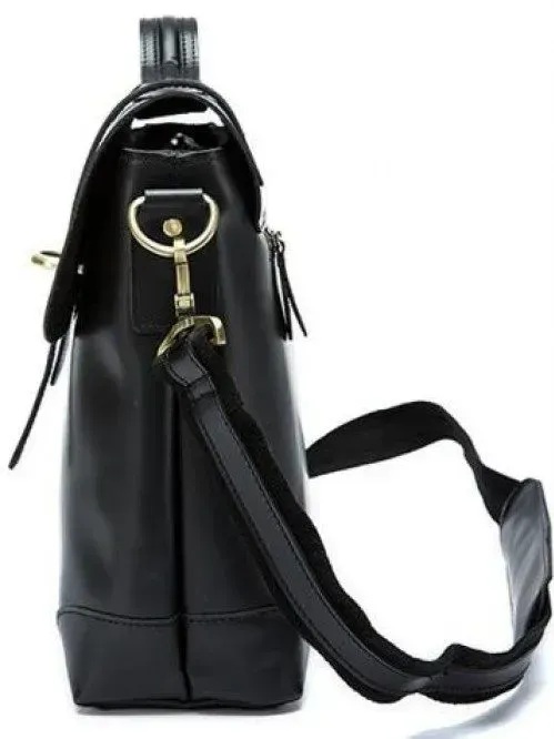 Чоловічий шкіряний портфель Vintage 14646 шкіряний Чорний