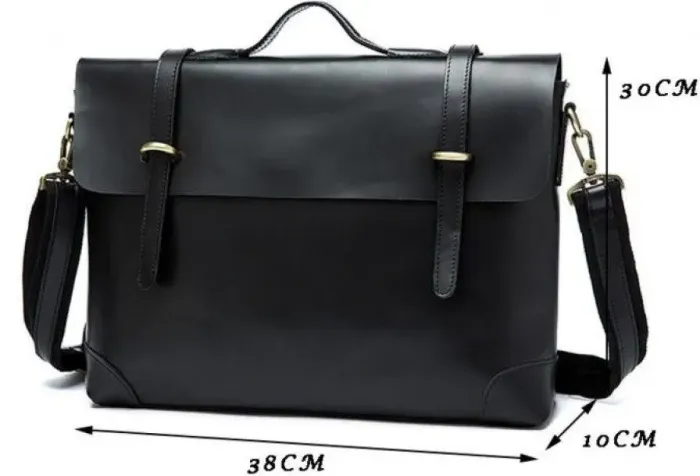 Чоловічий шкіряний портфель Vintage 14646 шкіряний Чорний