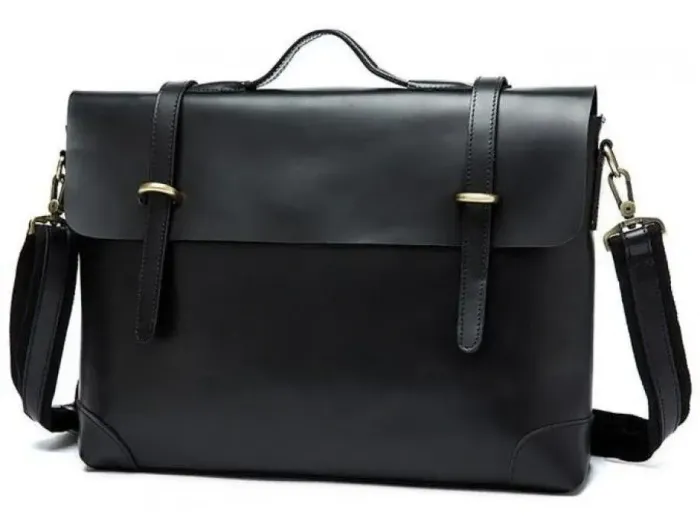 Чоловічий шкіряний портфель Vintage 14646 шкіряний Чорний