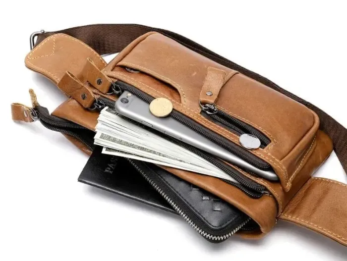 Сумка на пояс Vintage 14658 Руда